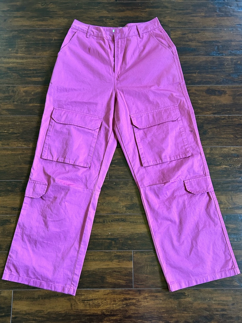 English Factory Fuchsia Wide-Leg Cargo Pants